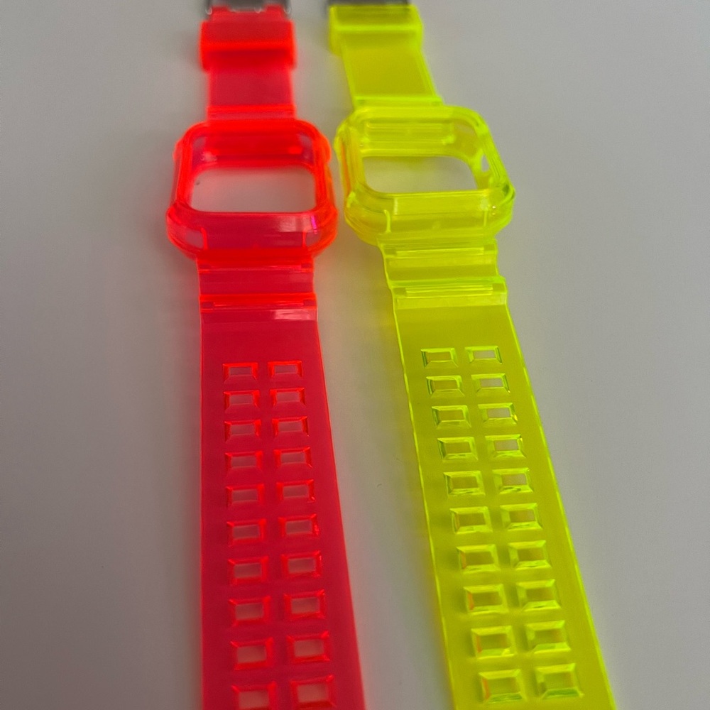 Neon Pink and Yellow Apple Watchband